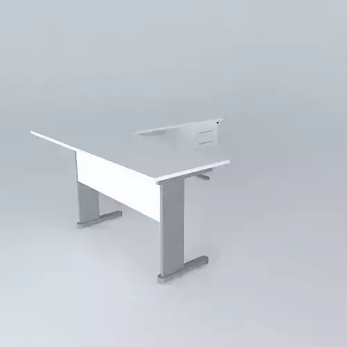 2 Office Desks with rail 90 Connection and Drawer Fixed