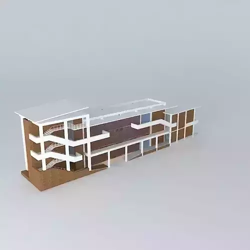 A modern contemporary building 3D model