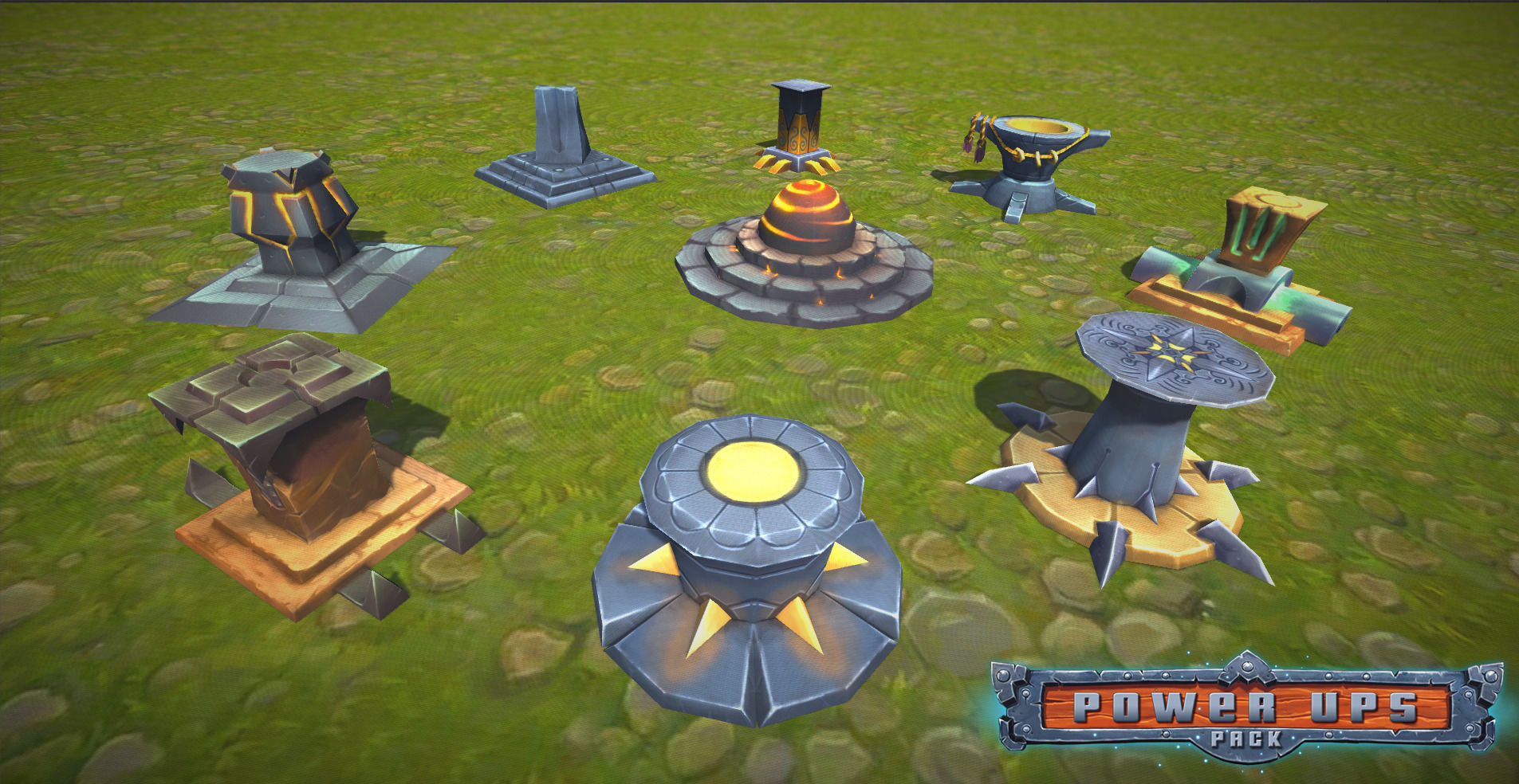 Power-Ups Pack Low Poly Low-poly 3D model_4