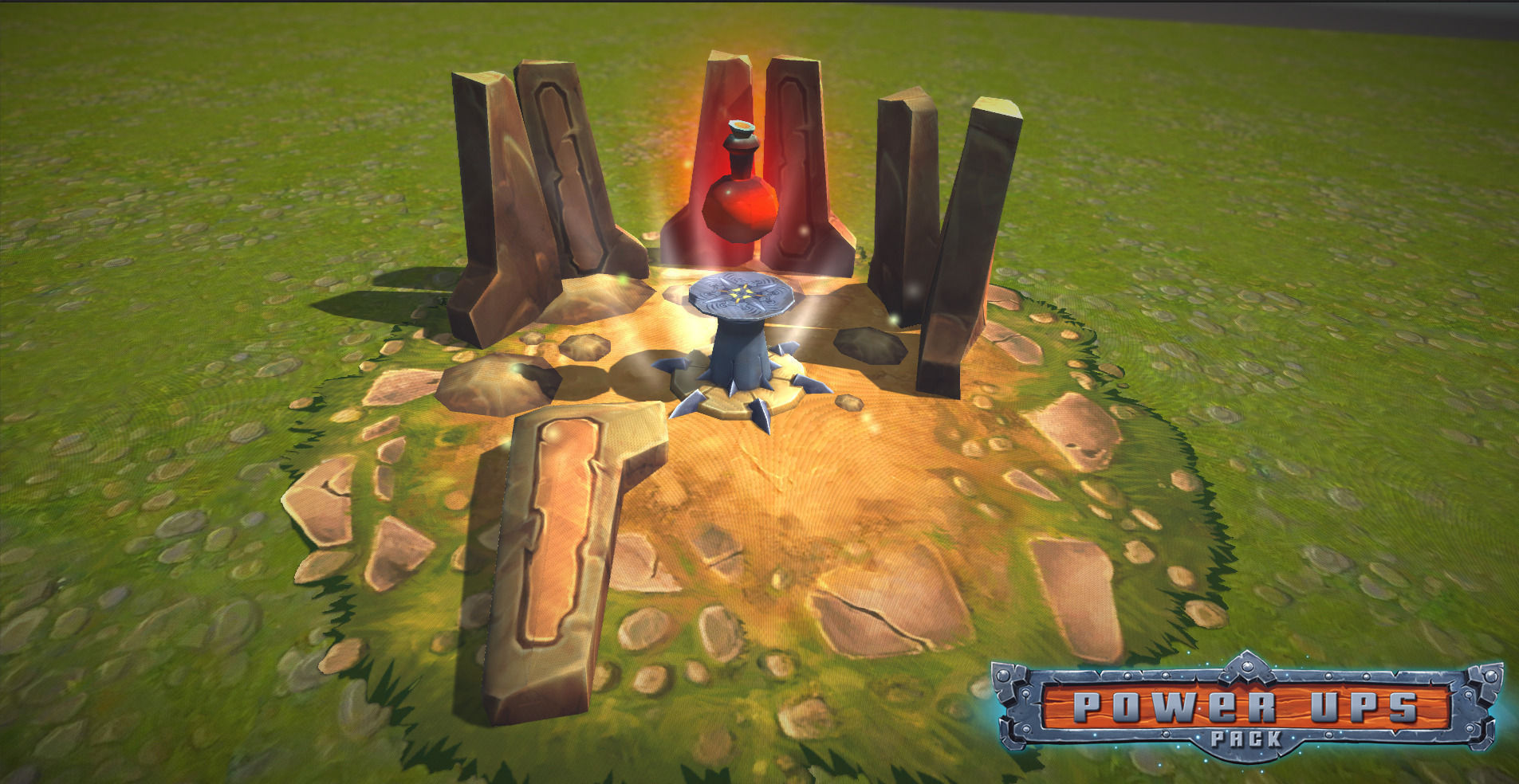 Power-Ups Pack Low Poly Low-poly 3D model_1