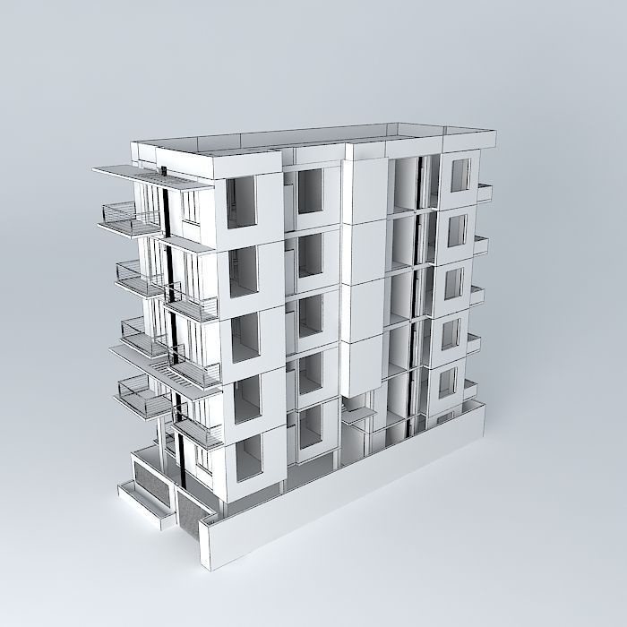 apartment building bangladesh 3D model_4