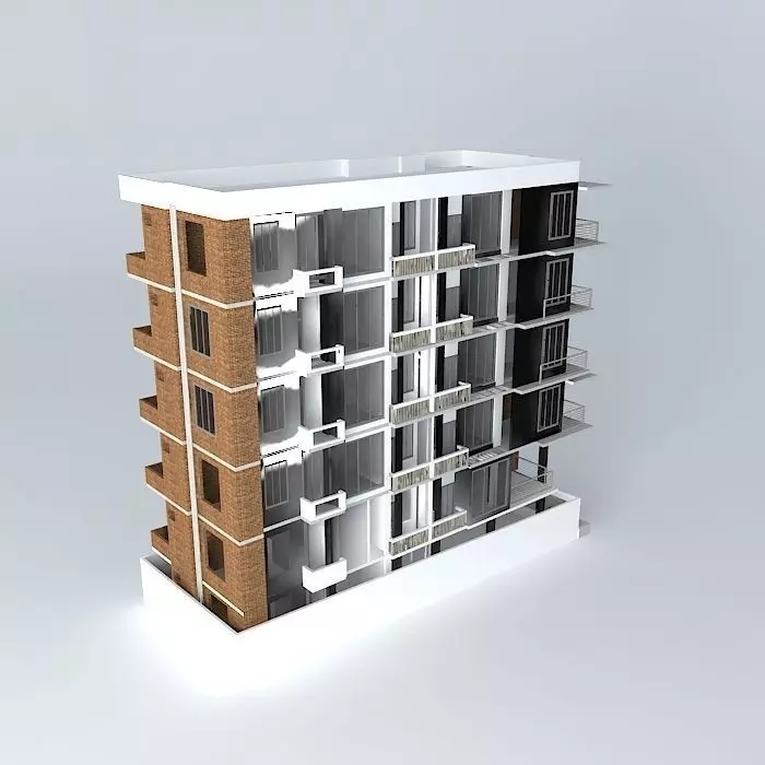 apartment building bangladesh 3D model_0
