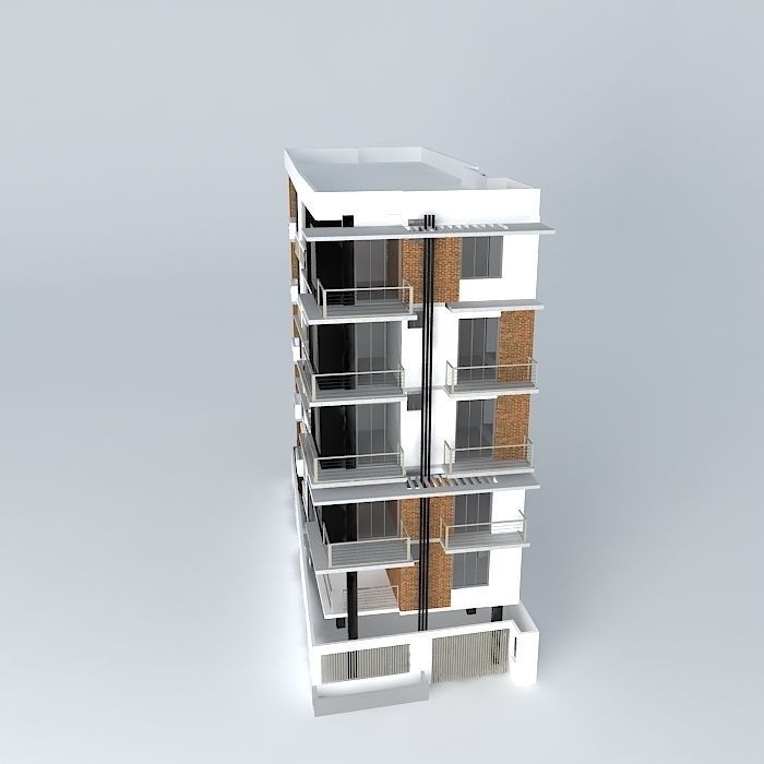 apartment building bangladesh 3D model_2