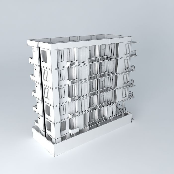 apartment building bangladesh 3D model_3