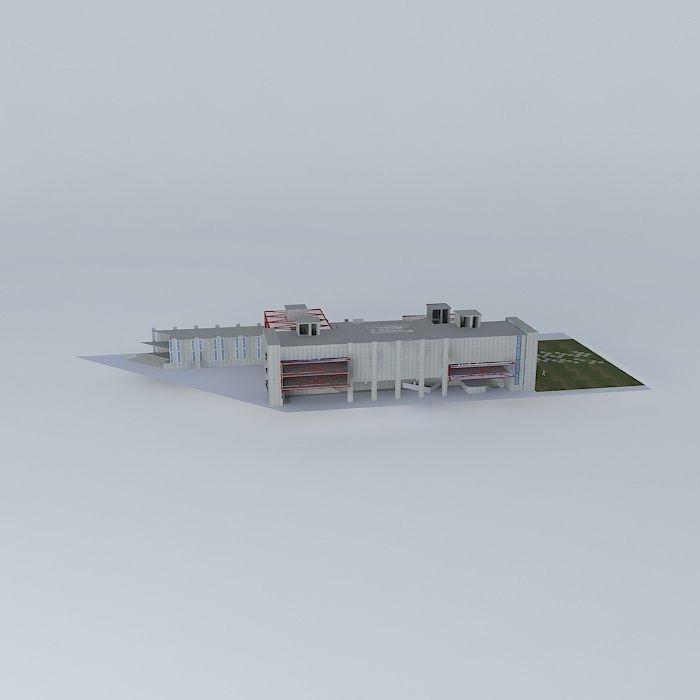 culture center with exhibition space 3D model_2