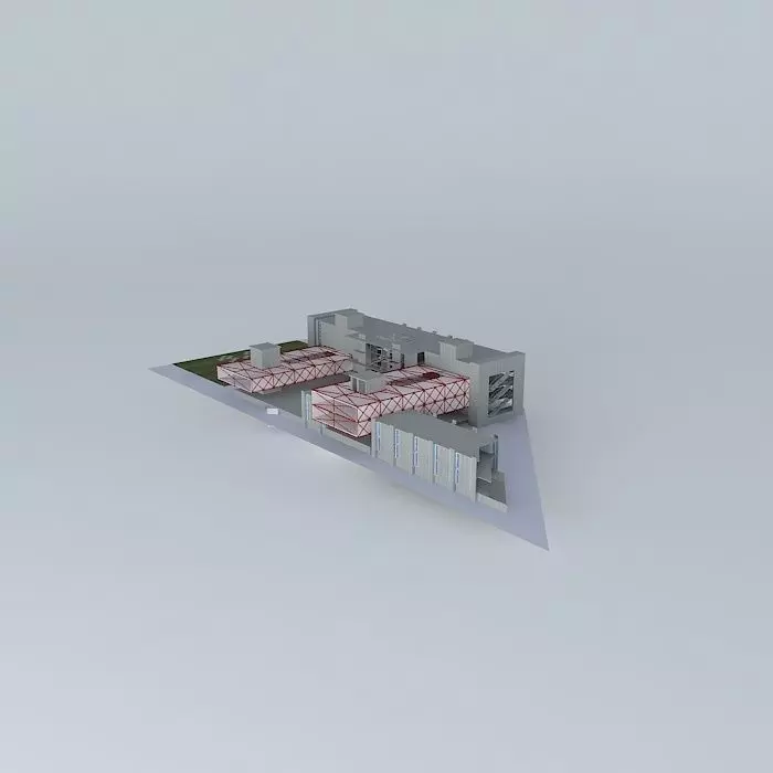 culture center with exhibition space 3D model_0