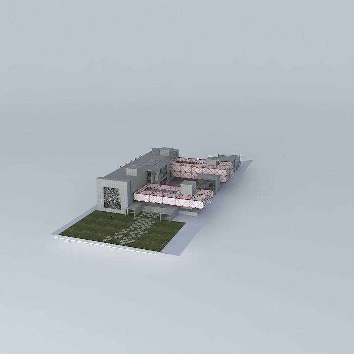 culture center with exhibition space 3D model_1