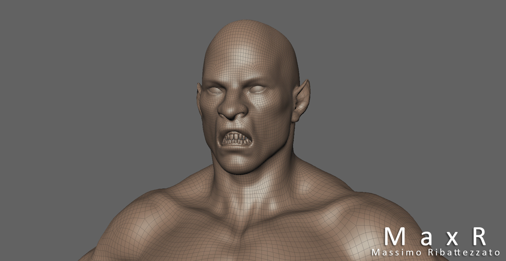 Orc Creature base mesh for sculpt 3D model_1