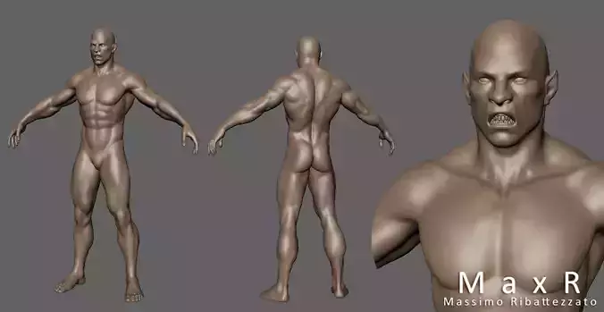 Orc Creature base mesh for sculpt 3D model