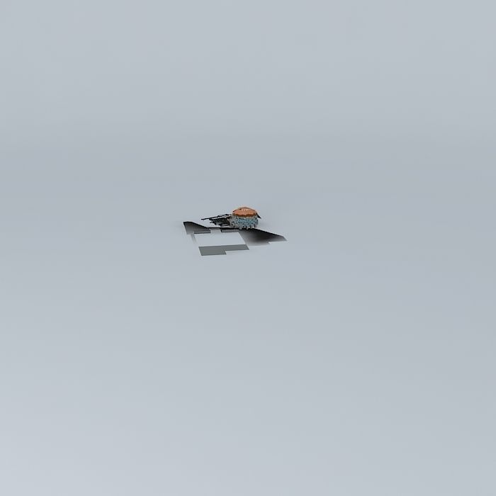 restaurant plane flying in sky 3D model_2