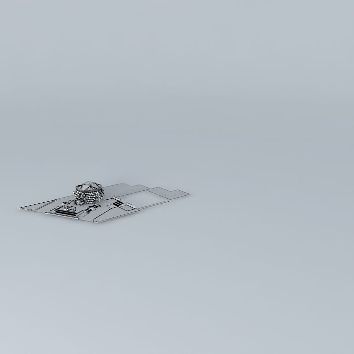 restaurant plane flying in sky 3D model_3