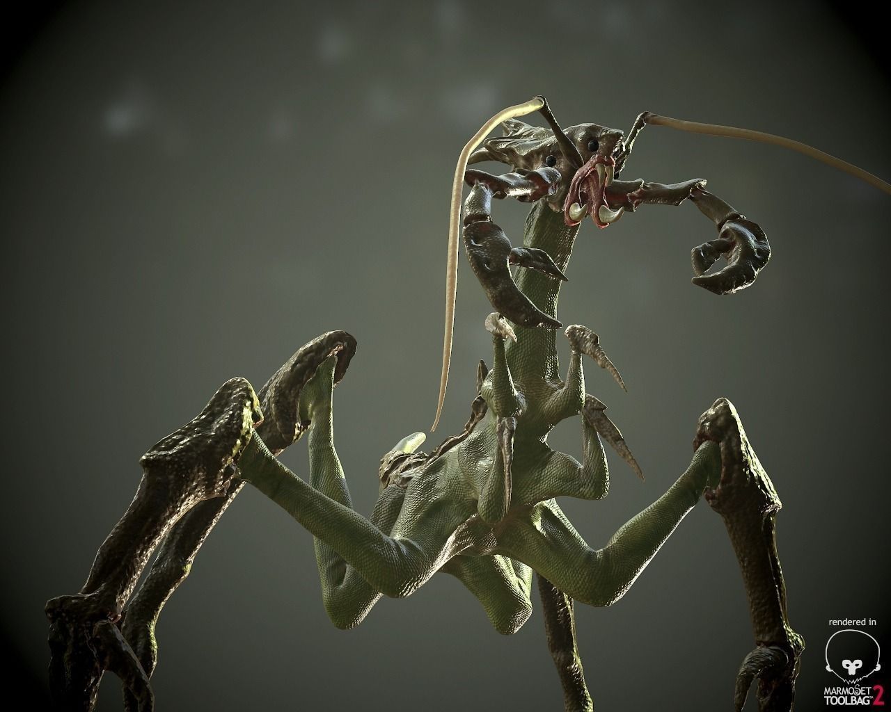 Alien Lizard Crab Game Model Low-poly 3D model_3