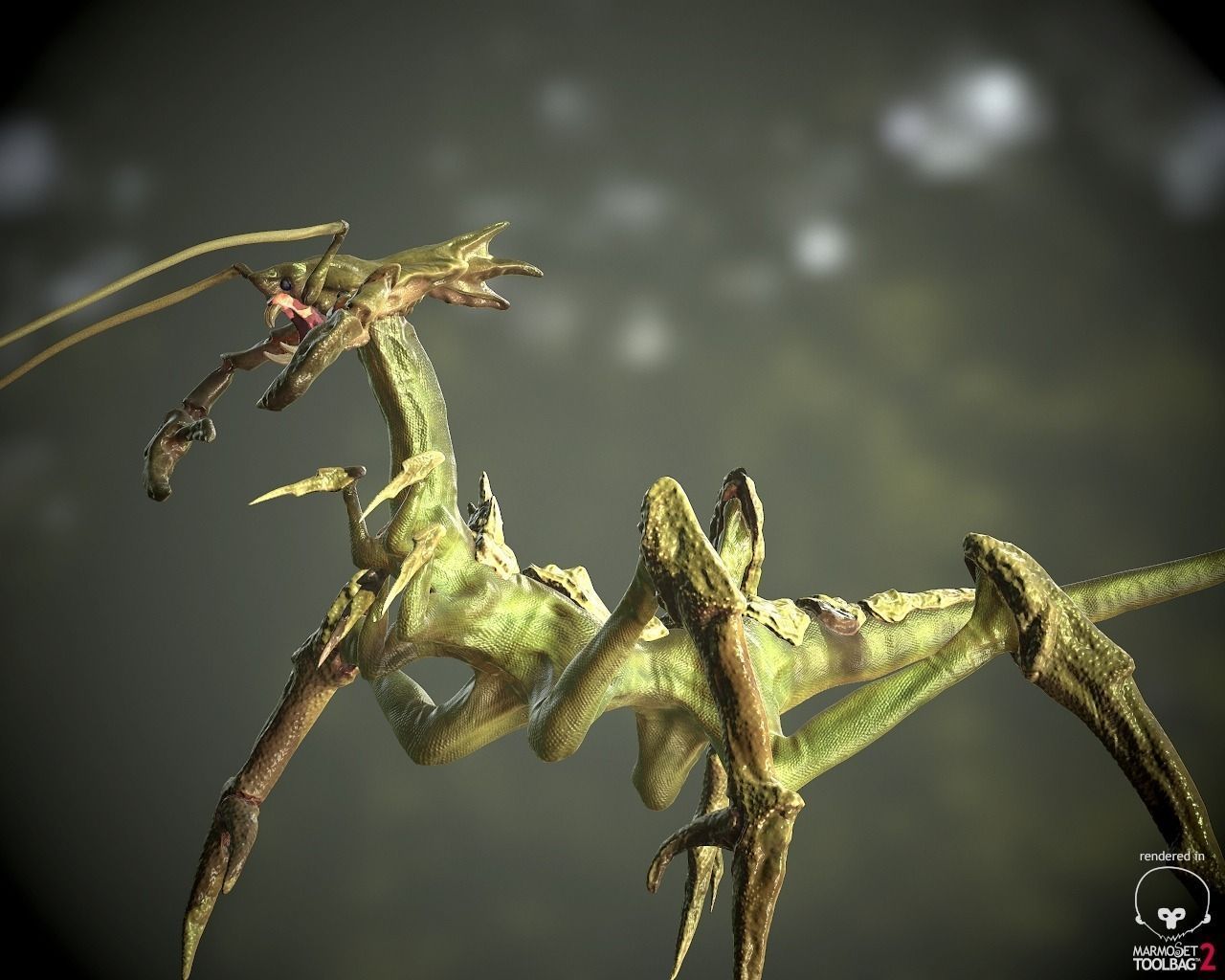 Alien Lizard Crab Game Model Low-poly 3D model_6