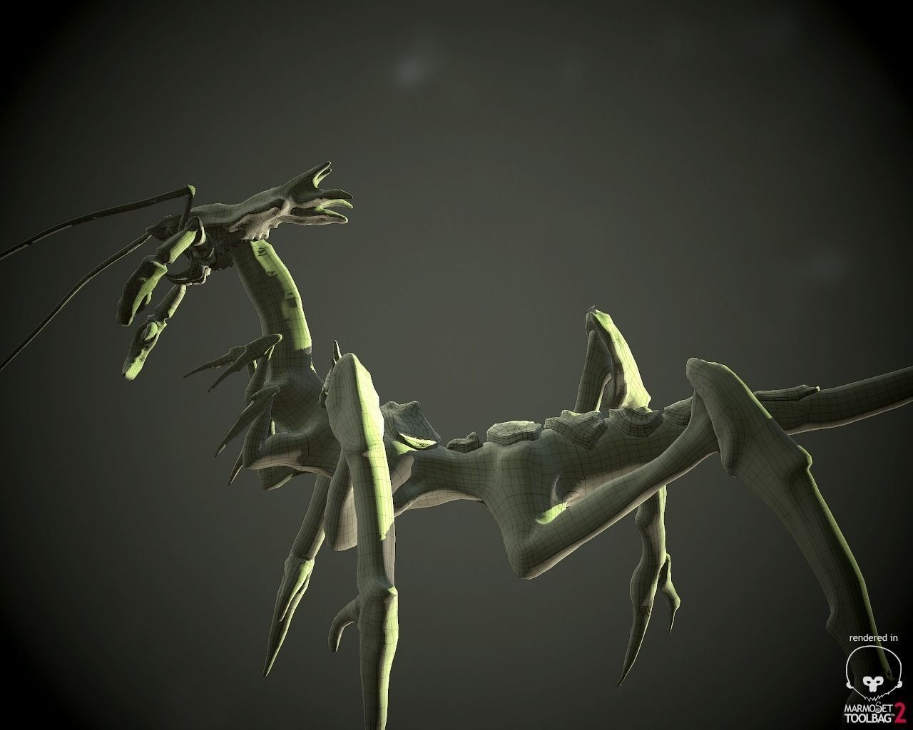 Alien Lizard Crab Game Model Low-poly 3D model_2