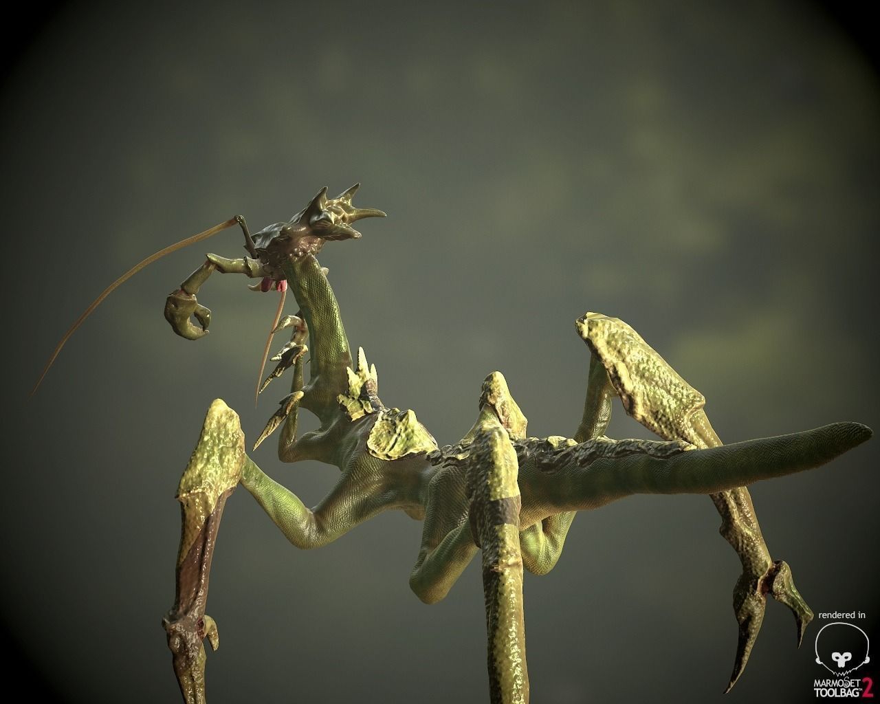 Alien Lizard Crab Game Model Low-poly 3D model_7