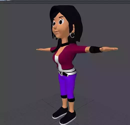 3d model cute girl Low-poly 3D model