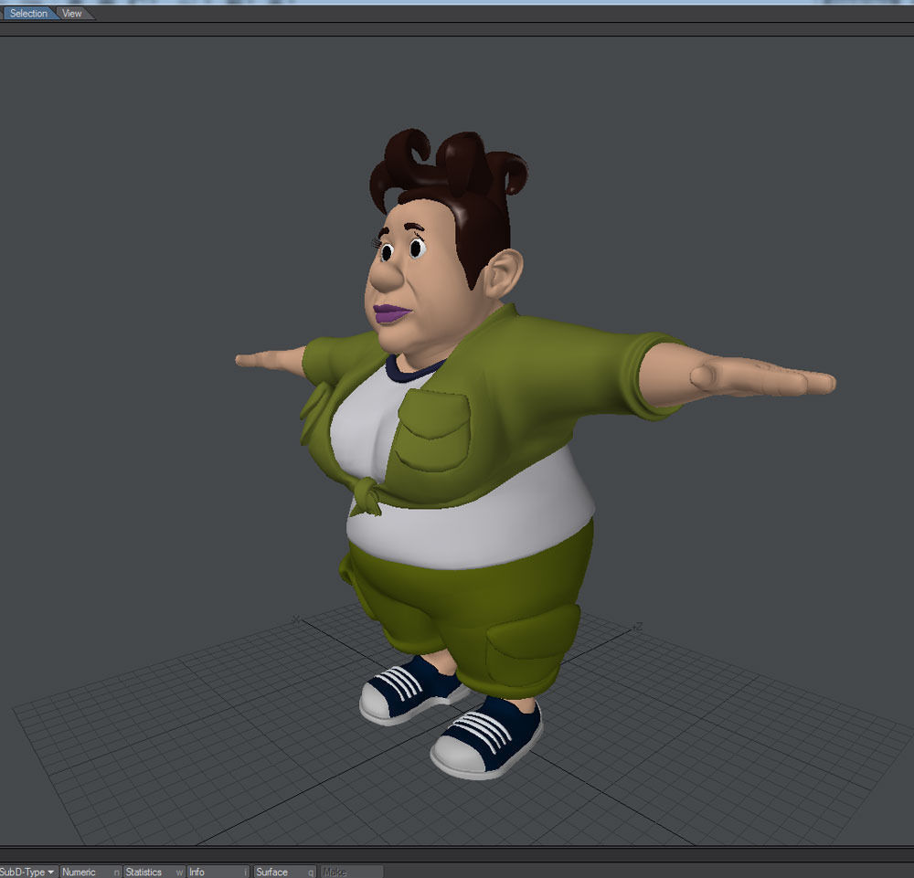 Big Woman Low-poly 3D model_1