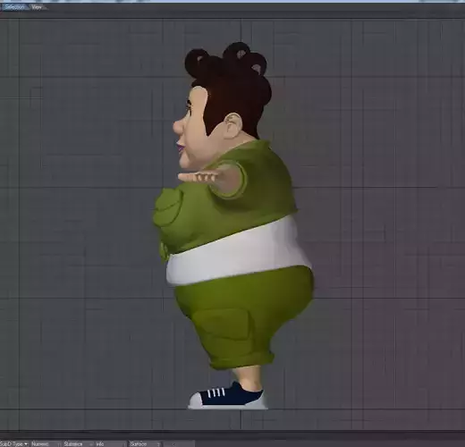 Big Woman Low-poly 3D model