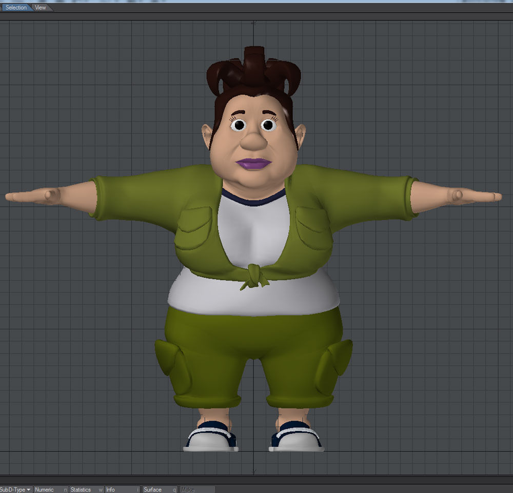 Big Woman Low-poly 3D model_2