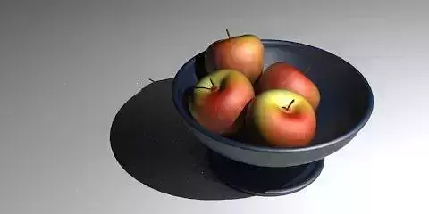 Apples in bowl Free 3D model