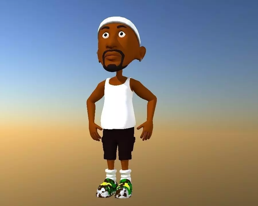 Sport man Low-poly 3D model_0