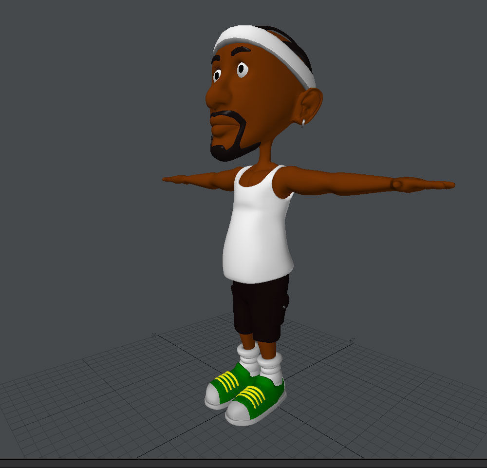 Sport man Low-poly 3D model_1