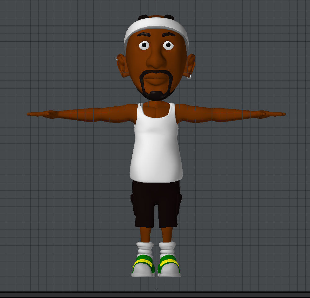 Sport man Low-poly 3D model_3