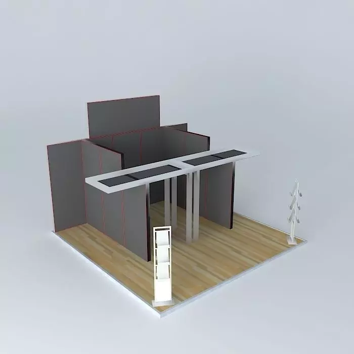 stand 5 x 5 trade show booth Free 3D model_0