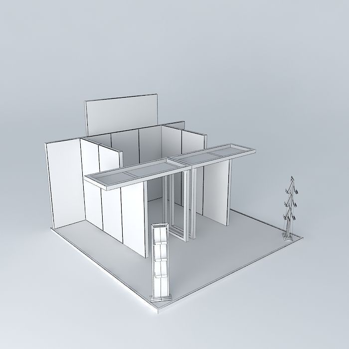 stand 5 x 5 trade show booth Free 3D model_3