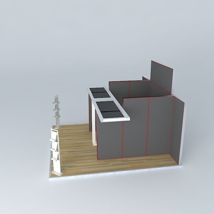 stand 5 x 5 trade show booth Free 3D model_2