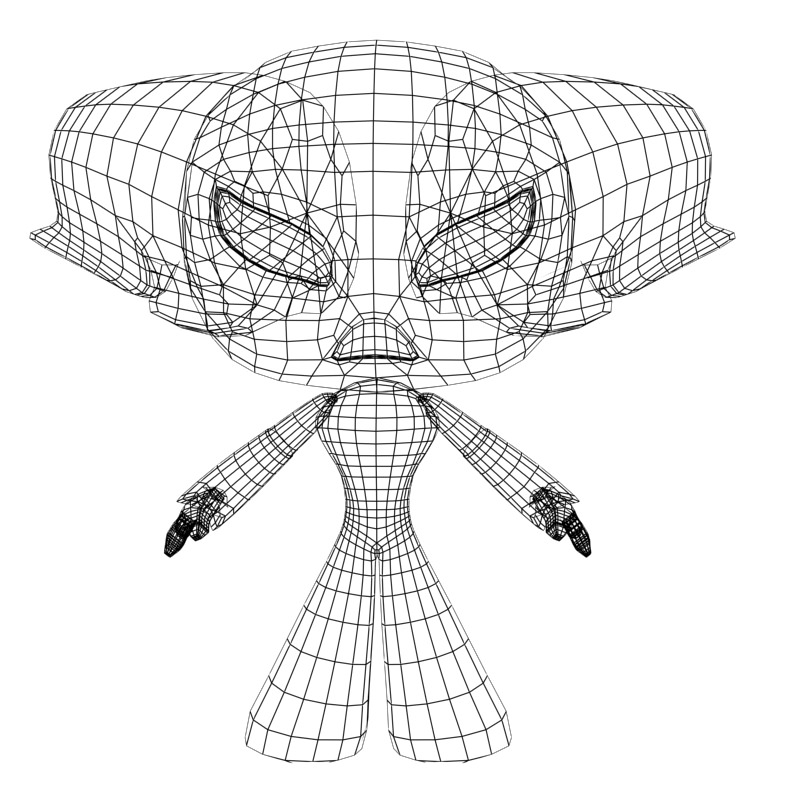 ProtoGirl Robot Character Female RIGGED Low-poly 3D model_4