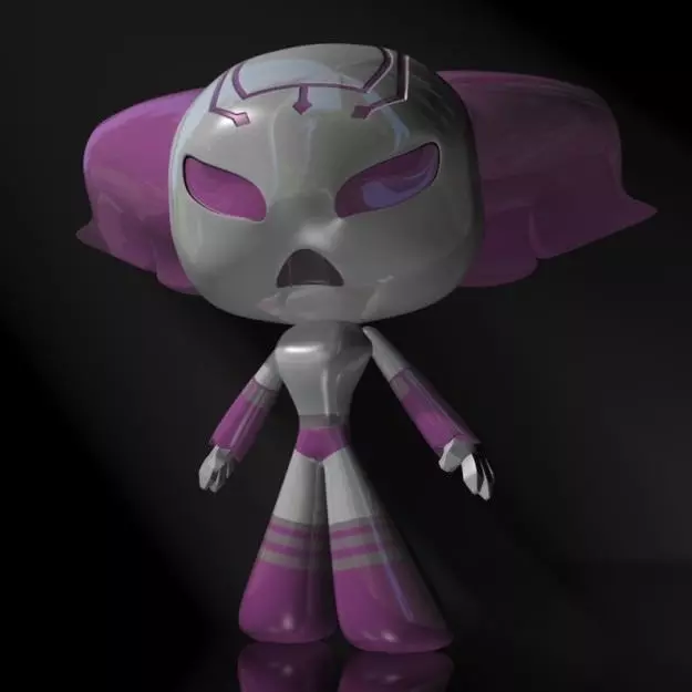 ProtoGirl Robot Character Female RIGGED Low-poly 3D model_0