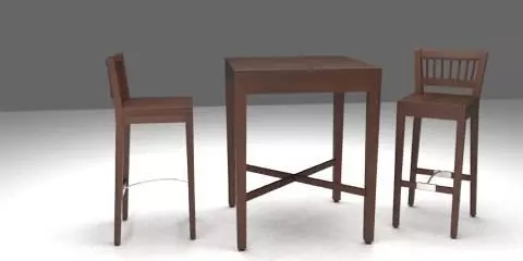Bar table and chairs Free 3D model