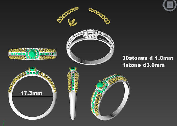 ring stones 3D print model