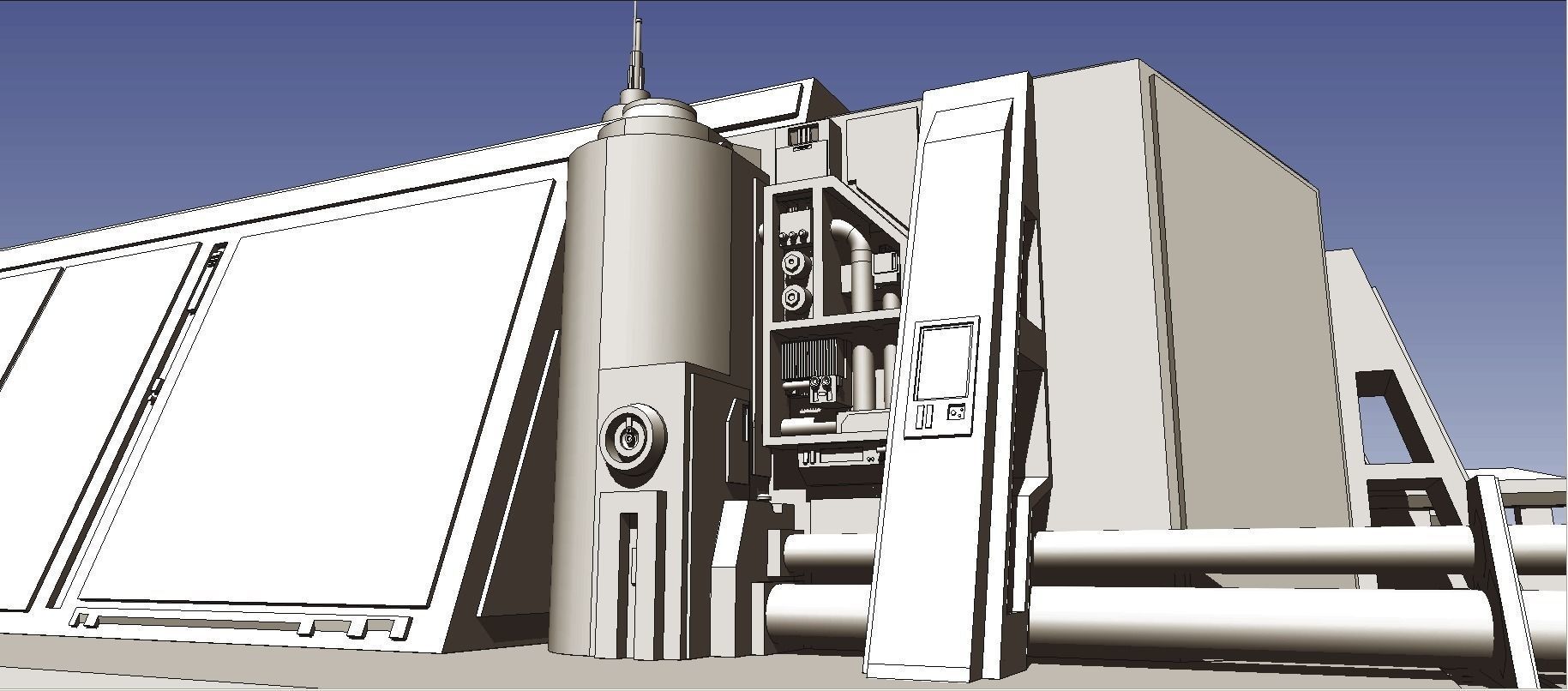 Sci-Fi RPG House with interior - High details level Low-poly 3D model_8