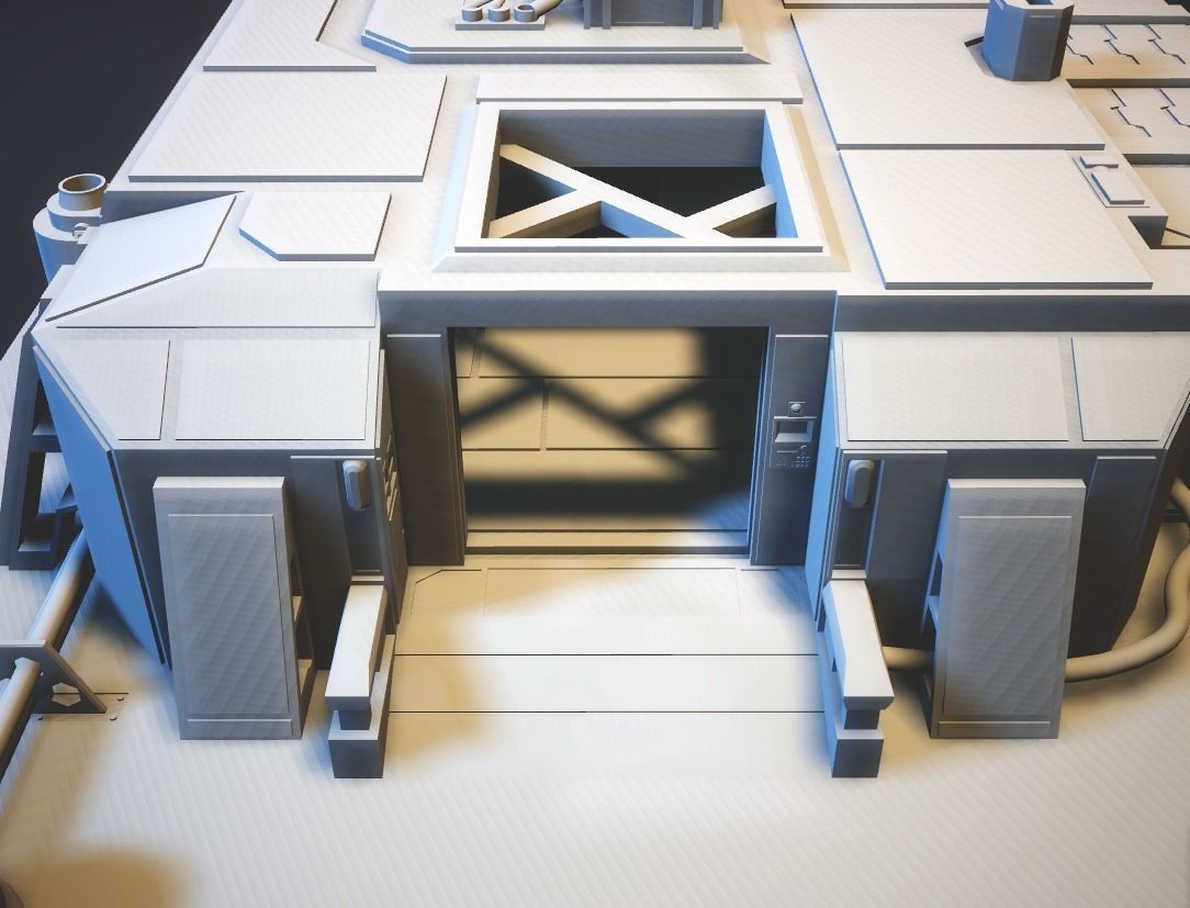Sci-Fi RPG House with interior - High details level Low-poly 3D model_2