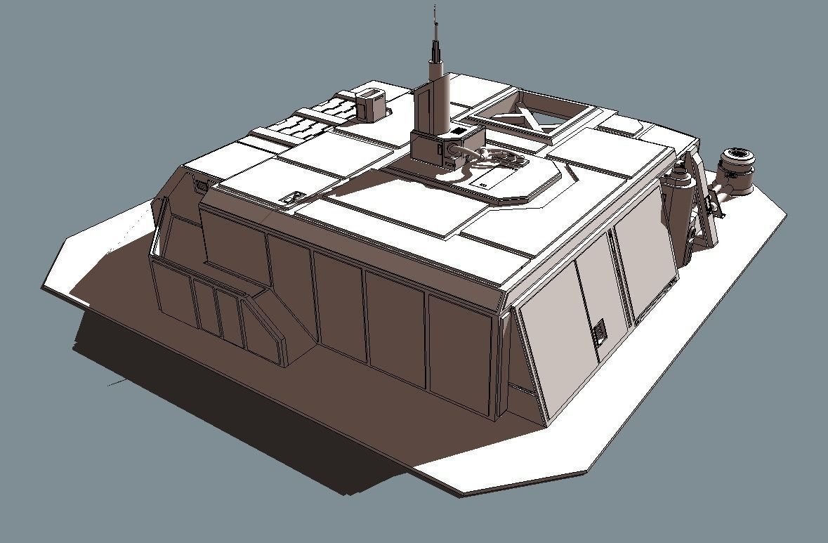 Sci-Fi RPG House with interior - High details level Low-poly 3D model_29