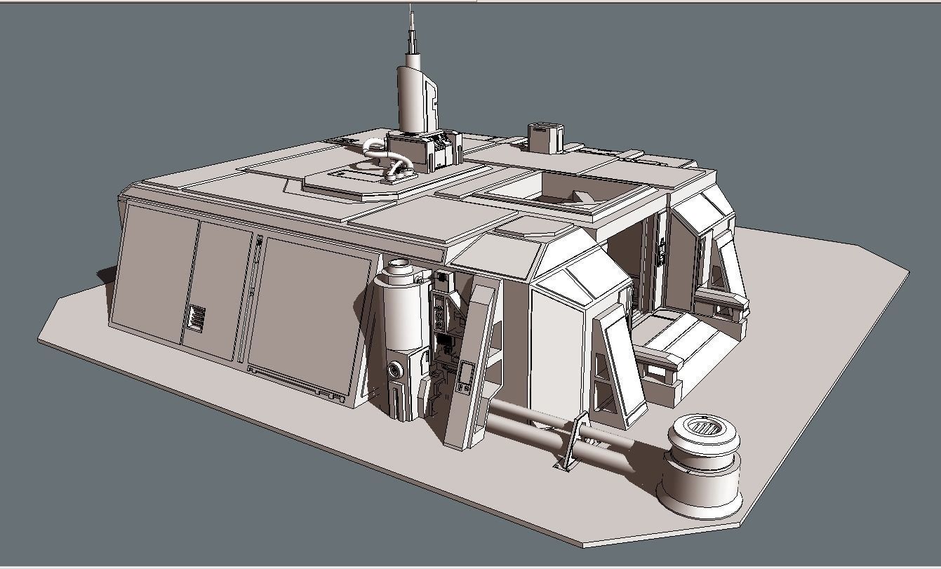 Sci-Fi RPG House with interior - High details level Low-poly 3D model_4