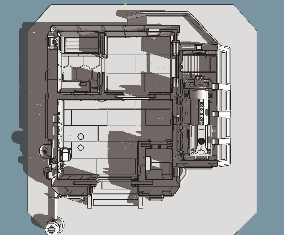 Sci-Fi RPG House with interior - High details level Low-poly 3D model_7