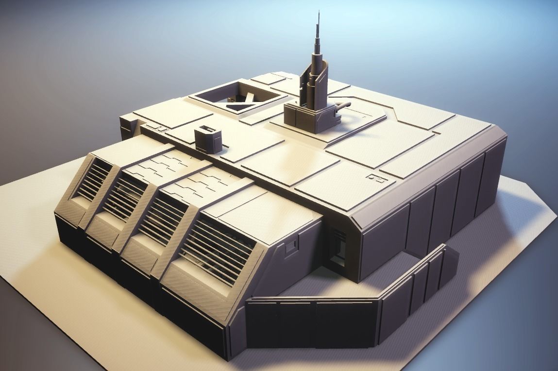 Sci-Fi RPG House with interior - High details level Low-poly 3D model_3