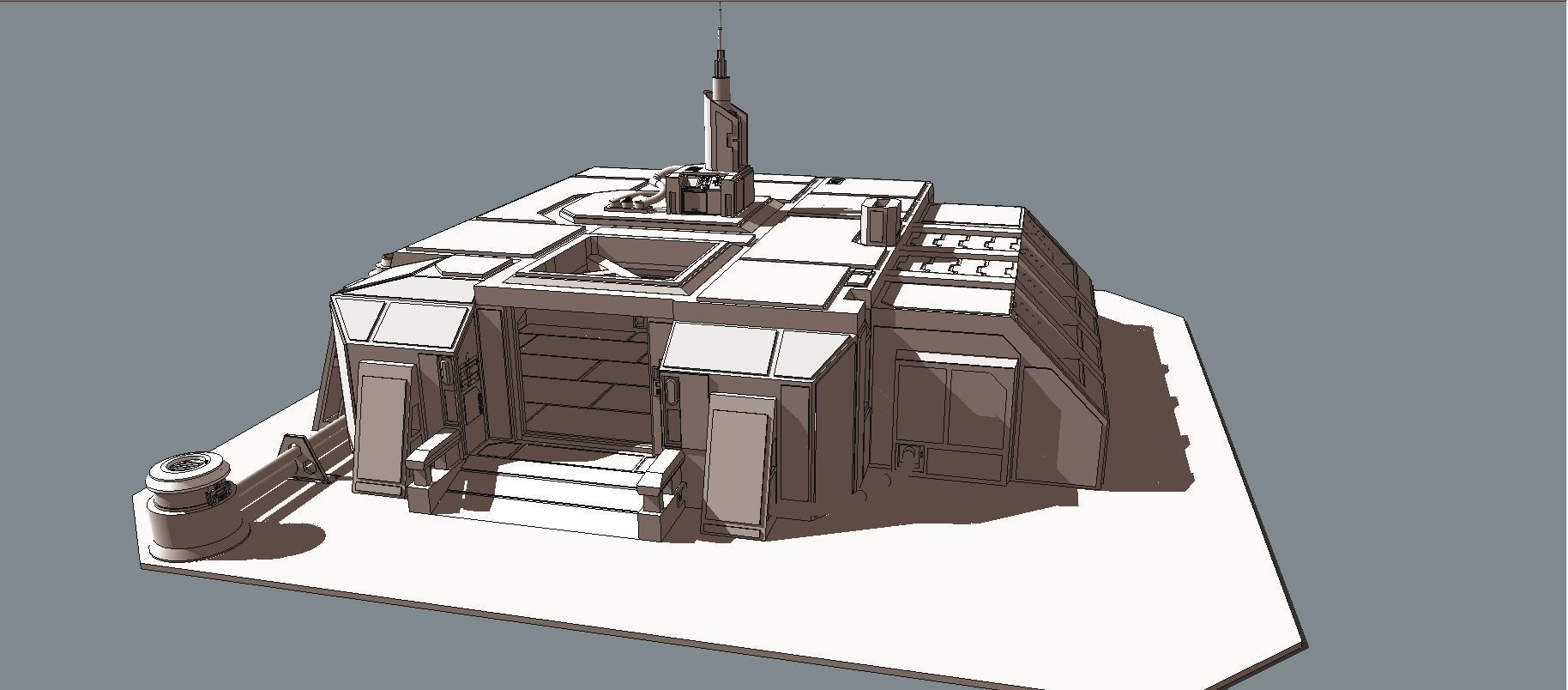 Sci-Fi RPG House with interior - High details level Low-poly 3D model_5