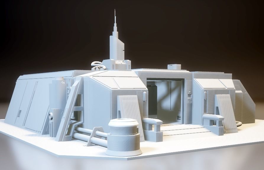 Sci-Fi RPG House with interior - High details level Low-poly 3D model_31