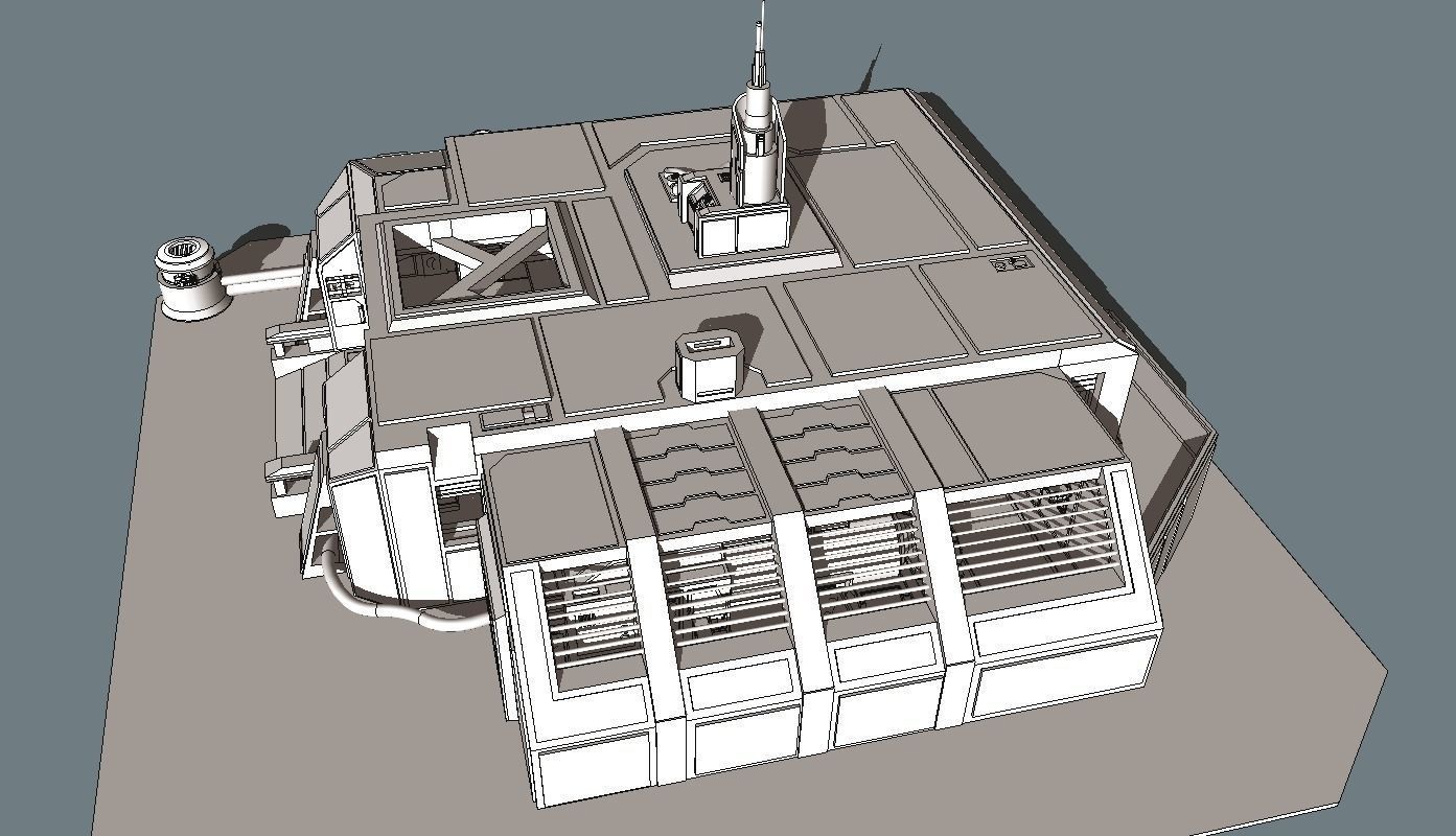 Sci-Fi RPG House with interior - High details level Low-poly 3D model_30