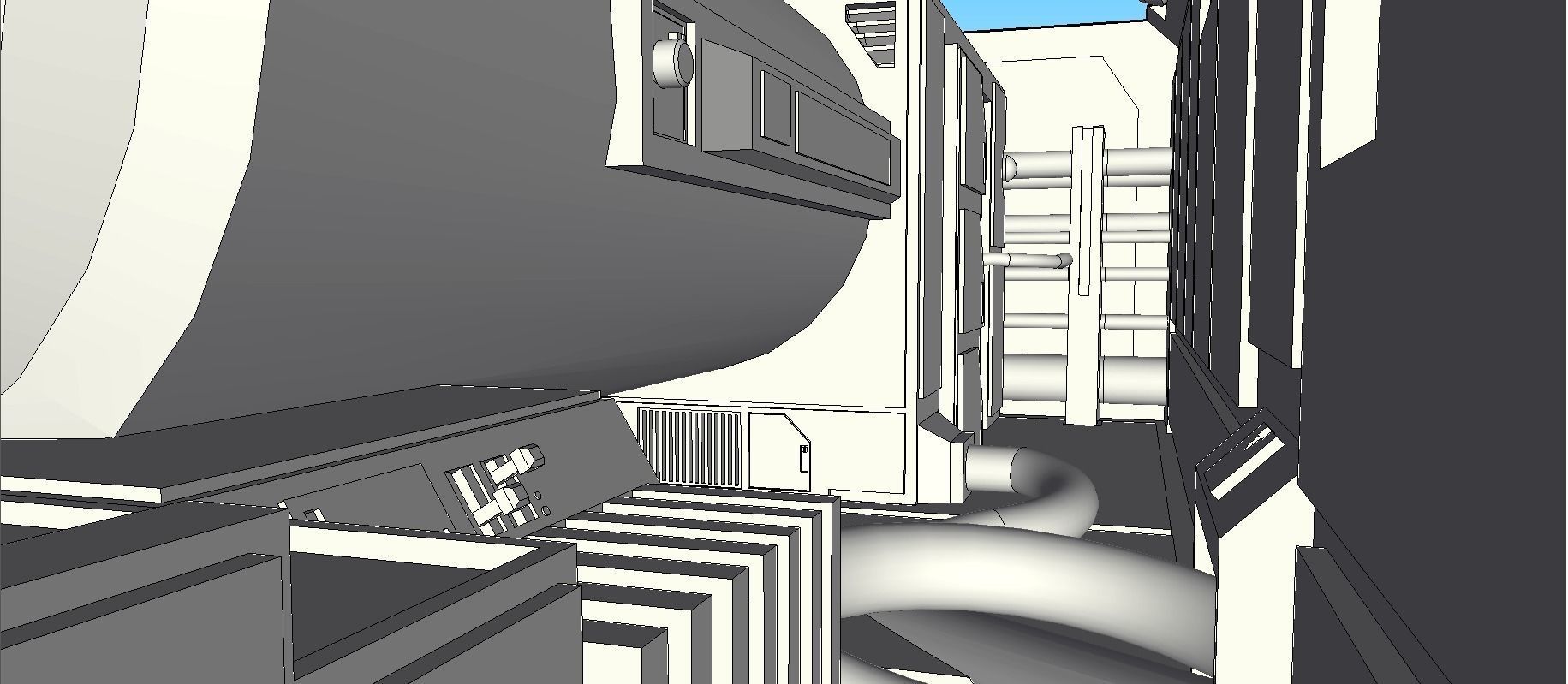 Sci-Fi RPG House with interior - High details level Low-poly 3D model_20