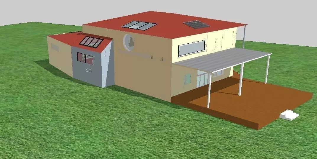 Modern house with interior Free 3D model