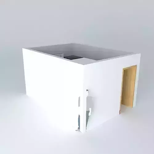 Kitchen room with door Free 3D model