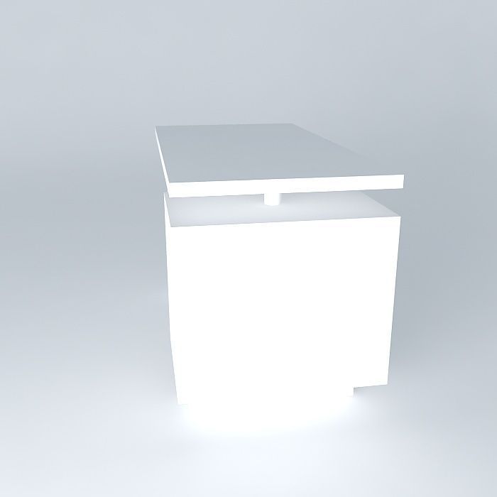 Desk With Drawers Free 3D model_2