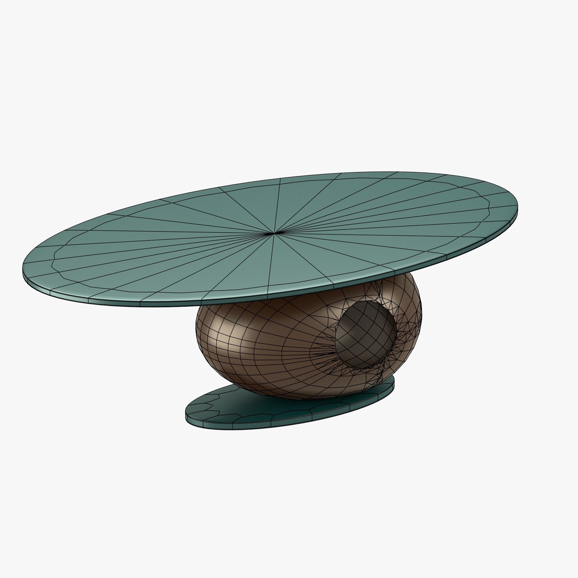 Oval table with middle hole 3D model_8