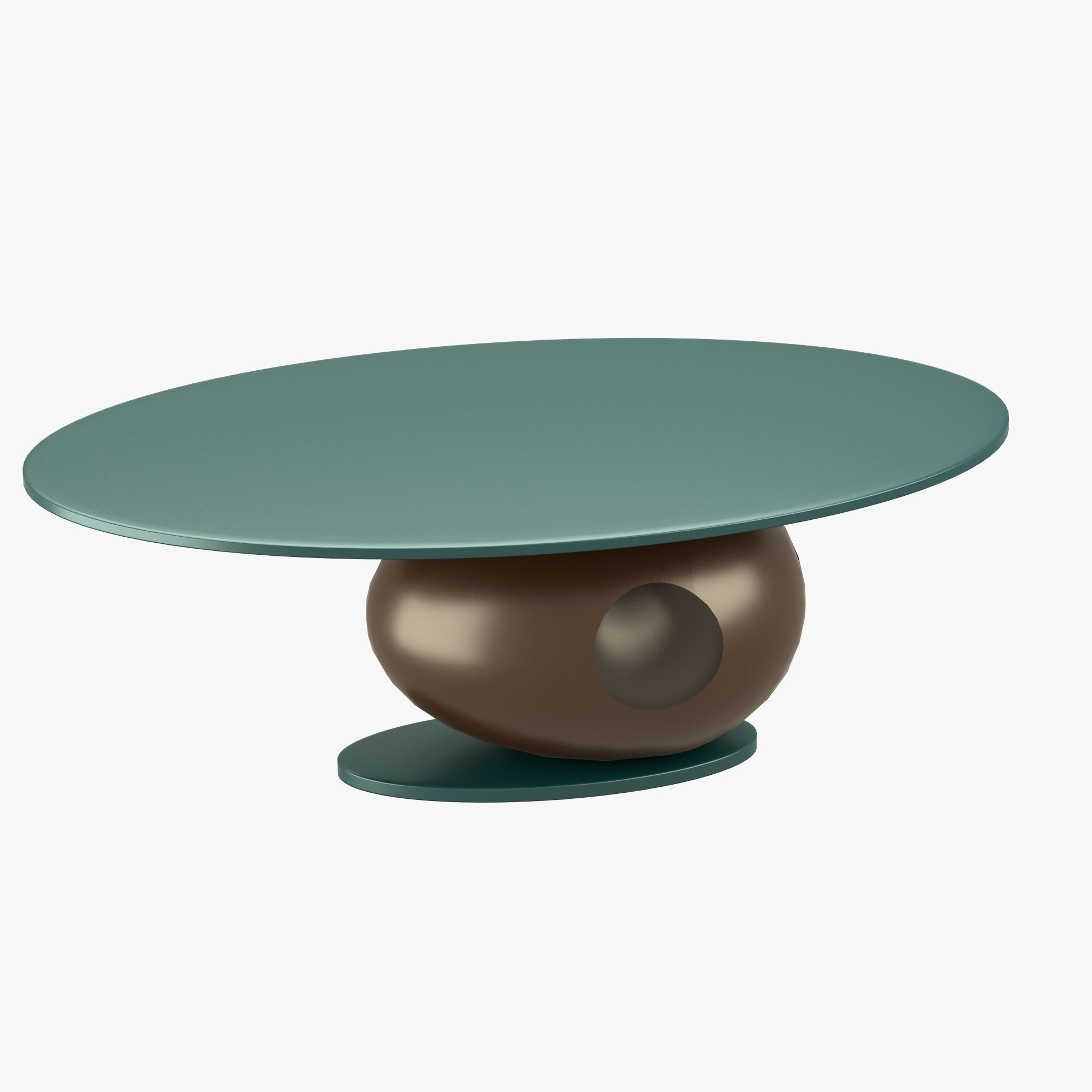 Oval table with middle hole 3D model_1