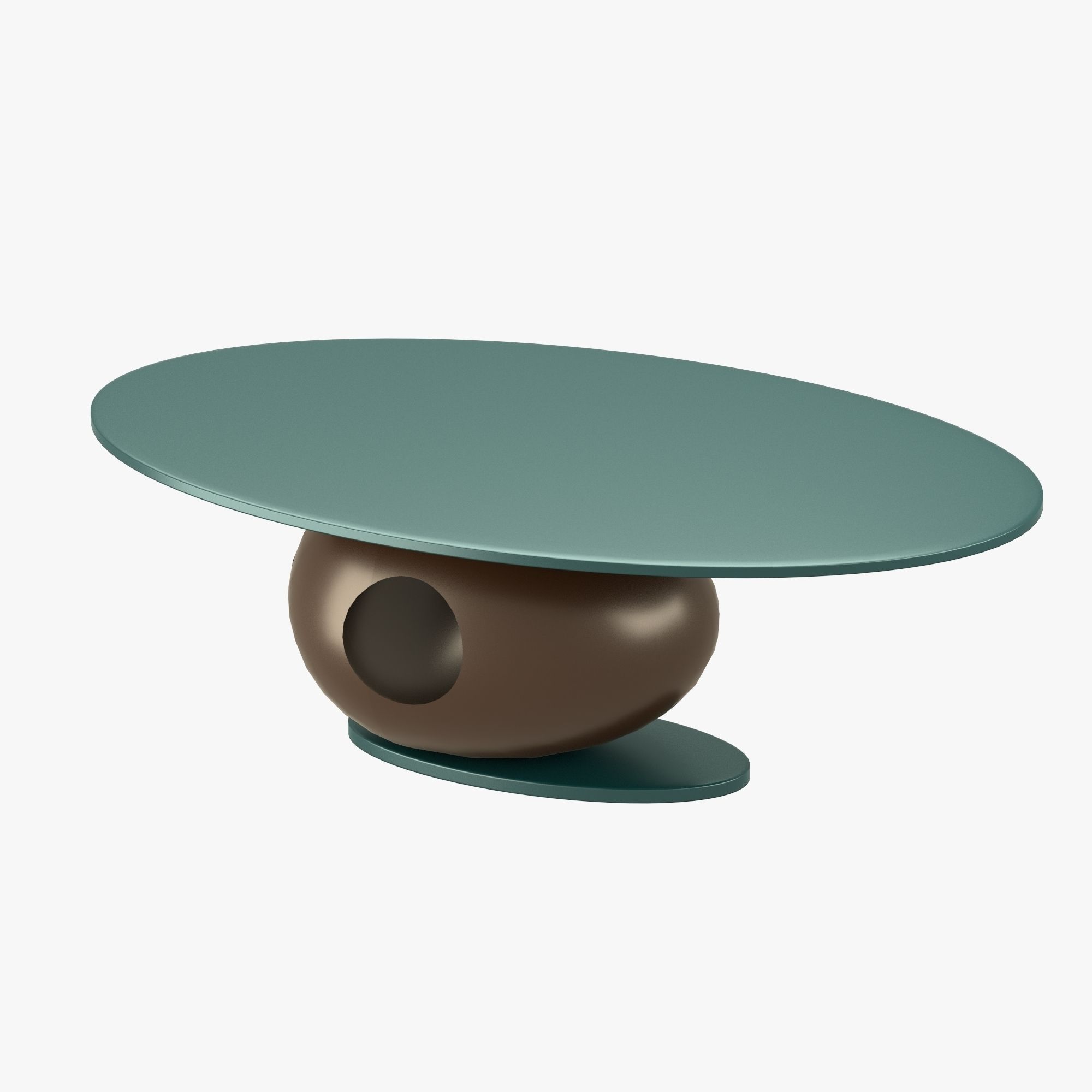 Oval table with middle hole 3D model_6